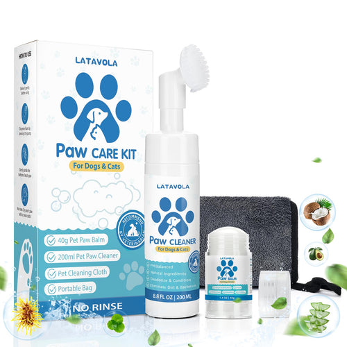 Kit de Cuidado Limpiador de Patas para Perros - Limpiador de Patas para Perros y Gatos de Razas Pequeñas, Medianas y Grandes - Bálsamo para Almohadillas de Patas de Perro Cura Patas Secas y Nariz Limpiador de Patas Spa Kit de Suministros de Aseo para el C